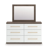 Kendanport Brown/White Upholstered Bedroom Set by Ashley at Eve Furniture