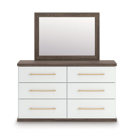 Kendanport Brown/White Upholstered Bedroom Set by Ashley at Eve Furniture