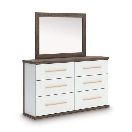 Kendanport Brown/White Upholstered Bedroom Set by Ashley at Eve Furniture