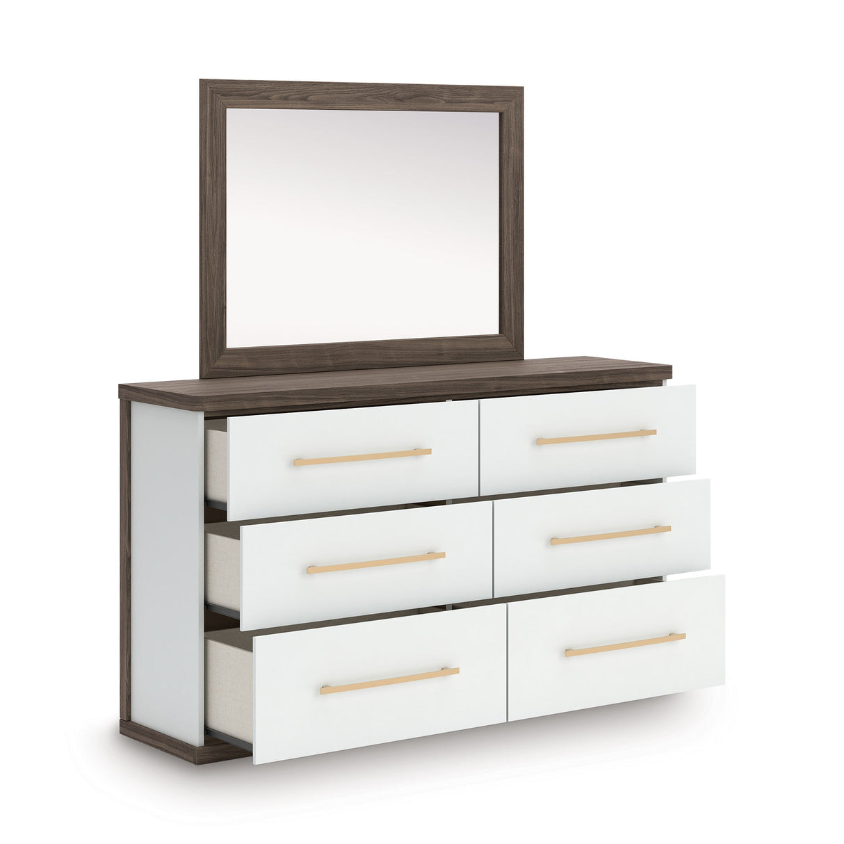 Kendanport Brown/White Upholstered Bedroom Set by Ashley at Eve Furniture