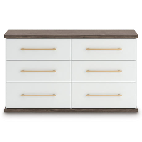 Kendanport Brown/White Upholstered Bedroom Set by Ashley at Eve Furniture