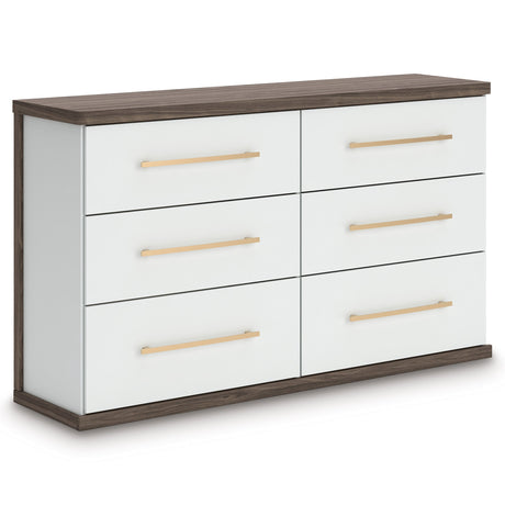 Kendanport Brown/White Upholstered Bedroom Set by Ashley at Eve Furniture