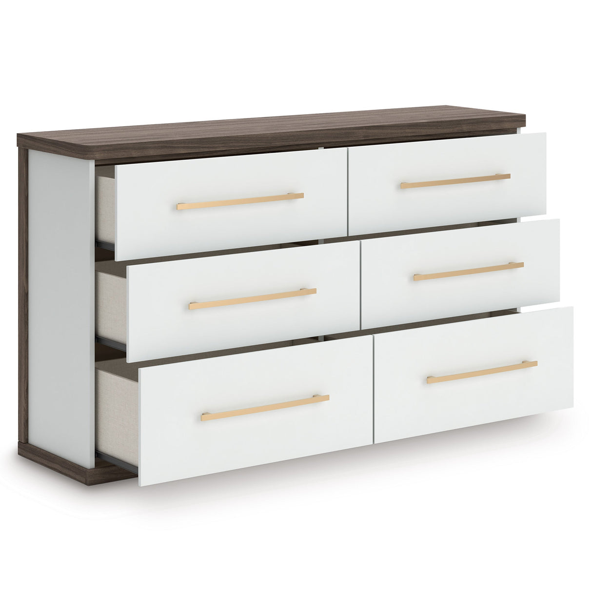 Kendanport Brown/White Upholstered Bedroom Set by Ashley at Eve Furniture