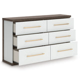 Kendanport Brown/White Upholstered Bedroom Set by Ashley at Eve Furniture