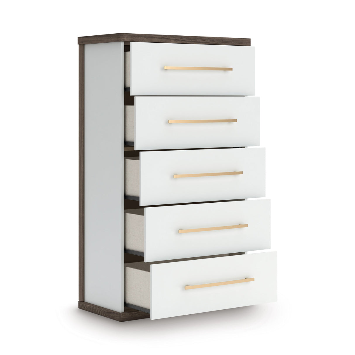 Kendanport Brown/White Upholstered Bedroom Set by Ashley at Eve Furniture