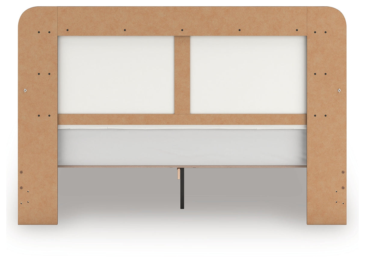 Kendanport White/Brown King Upholstered Bed by Ashley at Eve Furniture