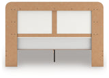 Kendanport White/Brown King Upholstered Bed by Ashley at Eve Furniture