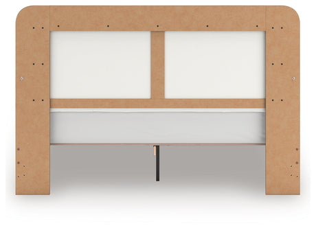 Kendanport White/Brown King Upholstered Bed by Ashley at Eve Furniture