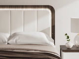 Kendanport White/Brown Queen Upholstered Bed by Ashley at Eve Furniture