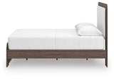 Kendanport White/Brown Queen Upholstered Bed, Dresser and Nightstand by Ashley at Eve Furniture