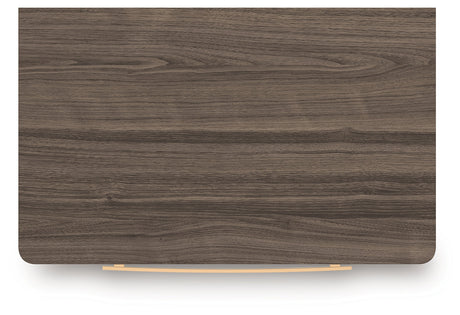 Kendanport White/Brown Queen Upholstered Bed, Dresser and Nightstand by Ashley at Eve Furniture