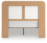 Kendanport White/Brown Queen Upholstered Bed, Dresser and Nightstand