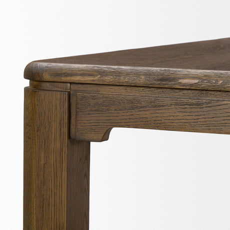 Kendrix Dark Brown Oak Wood Extendable Rectangular Dining Table by Mercana at Eve Furniture