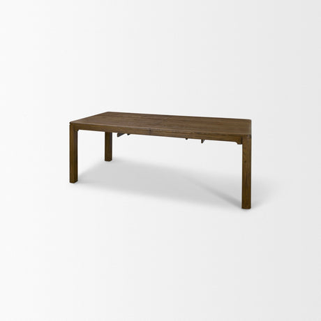 Kendrix Dark Brown Oak Wood Extendable Rectangular Dining Table by Mercana at Eve Furniture