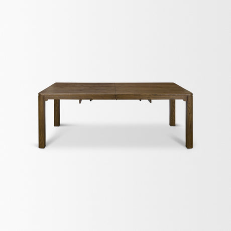 Kendrix Dark Brown Oak Wood Extendable Rectangular Dining Table by Mercana at Eve Furniture