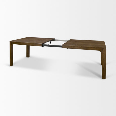 Kendrix Dark Brown Oak Wood Extendable Rectangular Dining Table by Mercana at Eve Furniture