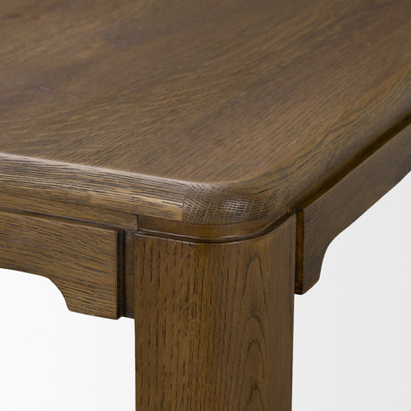 Kendrix Dark Brown Oak Wood Extendable Rectangular Dining Table by Mercana at Eve Furniture