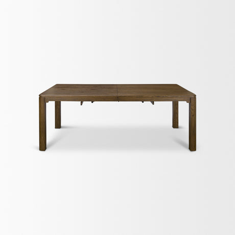 Kendrix Dark Brown Oak Wood Extendable Rectangular Dining Table by Mercana at Eve Furniture