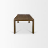 Kendrix Dark Brown Oak Wood Extendable Rectangular Dining Table by Mercana at Eve Furniture