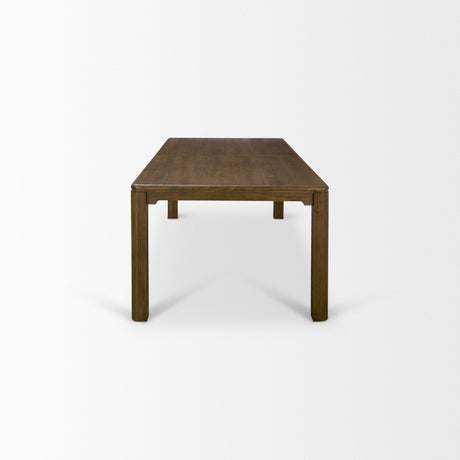 Kendrix Dark Brown Oak Wood Extendable Rectangular Dining Table by Mercana at Eve Furniture