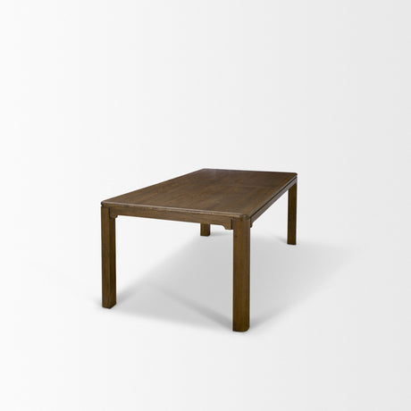 Kendrix Dark Brown Oak Wood Extendable Rectangular Dining Table by Mercana at Eve Furniture