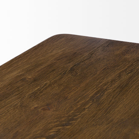 Kendrix Dark Brown Oak Wood Extendable Rectangular Dining Table by Mercana at Eve Furniture