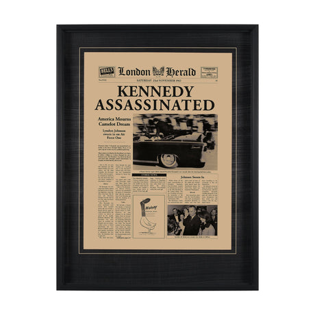 Kennedy Assassinated by Vintage Collection Hand Embellished Framed Art Photo Matted under Glass by Mercana at Eve Furniture