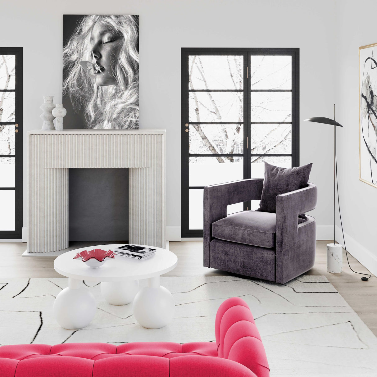 Kennedy Velvet Swivel Accent Chair by TOV Furniture at Eve Furniture