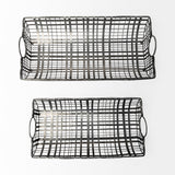 Kenneth (Set of 2) Gray Metal Baskets by Mercana at Eve Furniture