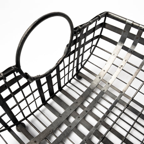 Kenneth (Set of 2) Gray Metal Baskets by Mercana at Eve Furniture