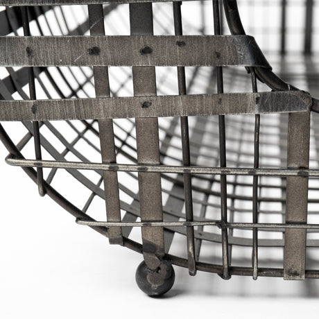 Kenneth (Set of 2) Gray Metal Baskets by Mercana at Eve Furniture