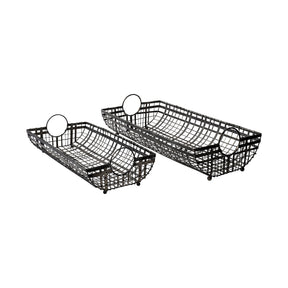 Kenneth (Set of 2) Gray Metal Baskets by Mercana at Eve Furniture
