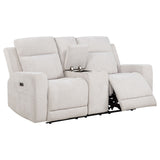 Kennett 2-piece Ivory Chenille Power Reclining Sofa Set by Coaster at Eve Furniture