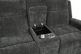 Kennett Dark Gray 2-Piece Chenille Power Reclining Set by Coaster at Eve Furniture