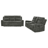 Kennett Dark Gray 2-Piece Chenille Power Reclining Set by Coaster at Eve Furniture