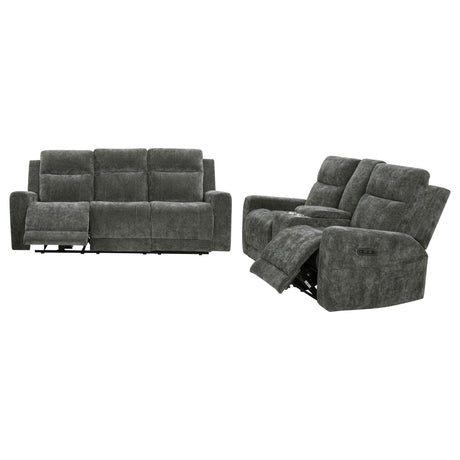 Kennett Dark Gray 3-Piece Chenille Power Reclining Set by Coaster at Eve Furniture