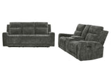 Kennett Dark Grey 2-piece Chenille Power Reclining Sofa Set by Coaster at Eve Furniture