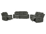 Kennett Dark Grey 3-piece Chenille Power Reclining Sofa Set by Coaster at Eve Furniture