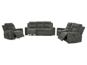 Kennett Dark Grey 3-piece Chenille Power Reclining Sofa Set by Coaster at Eve Furniture