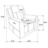 Kennett Dark Grey Chenille Upholstered Power Recliner Chair by Coaster at Eve Furniture