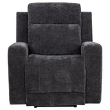 Kennett Dark Grey Chenille Upholstered Power Recliner Chair by Coaster at Eve Furniture