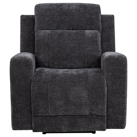 Kennett Dark Grey Chenille Upholstered Power Recliner Chair by Coaster at Eve Furniture