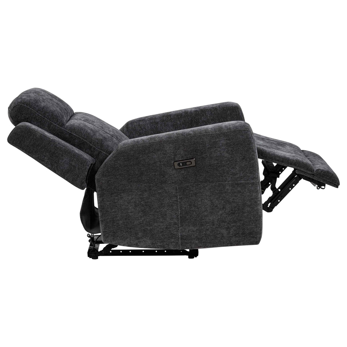 Kennett Dark Grey Chenille Upholstered Power Recliner Chair by Coaster at Eve Furniture