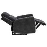 Kennett Dark Grey Chenille Upholstered Power Recliner Chair by Coaster at Eve Furniture