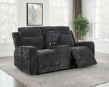Kennett Dark Grey Chenille Upholstered Power Reclining Loveseat by Coaster at Eve Furniture