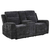 Kennett Dark Grey Chenille Upholstered Power Reclining Loveseat by Coaster at Eve Furniture
