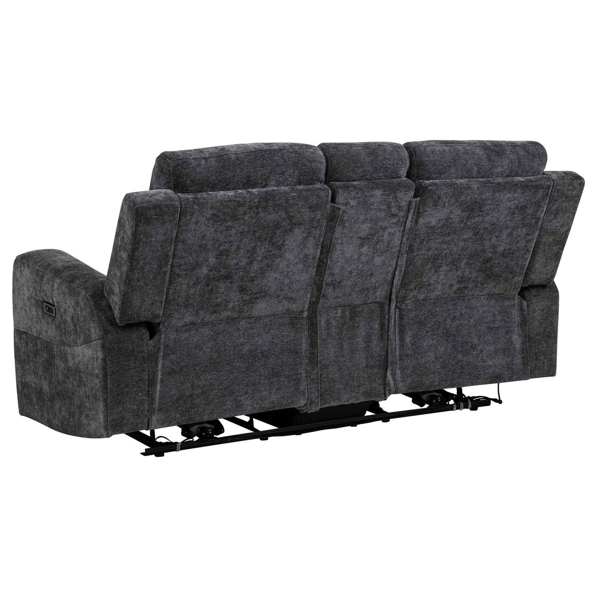 Kennett Dark Grey Chenille Upholstered Power Reclining Loveseat by Coaster at Eve Furniture