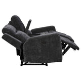 Kennett Dark Grey Chenille Upholstered Power Reclining Loveseat by Coaster at Eve Furniture