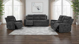 Kennett Dark Grey Chenille Upholstered Power Reclining Sofa by Coaster at Eve Furniture