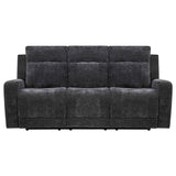Kennett Dark Grey Chenille Upholstered Power Reclining Sofa by Coaster at Eve Furniture